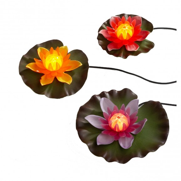 Trio nénuphars flottants lumineux
